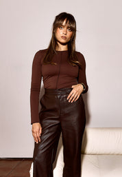 Nia LS Top Dark Truffle