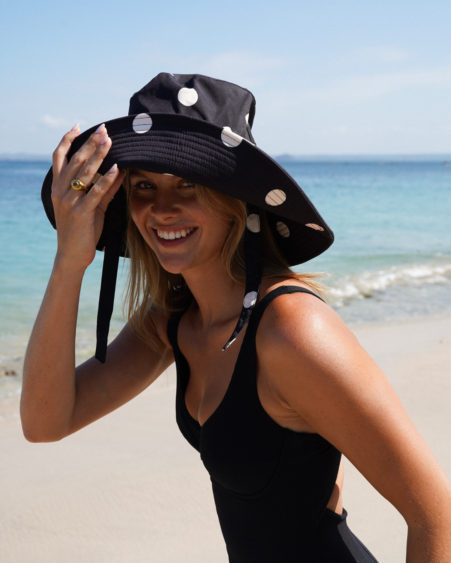 Sun Hat - Noir Dot