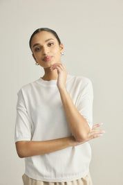 New Jewel Knit Top White