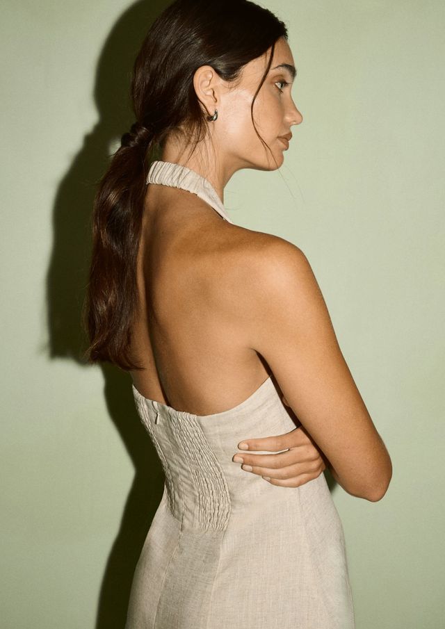 Neve Linen Halter Midi Dress