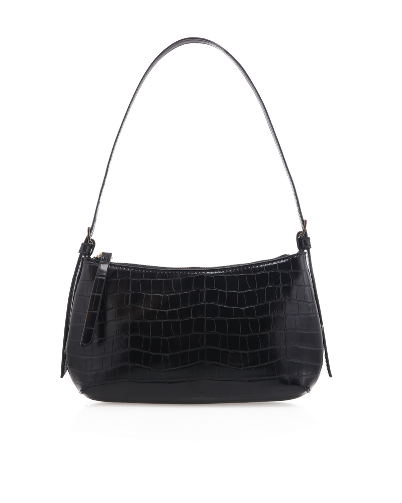 Elizabeth Shoulder Bag Black Croc