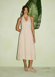 Neve Linen Halter Midi Dress