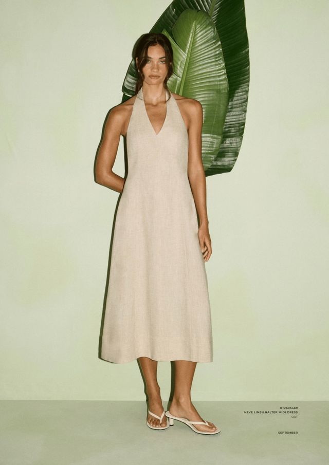 Neve Linen Halter Midi Dress