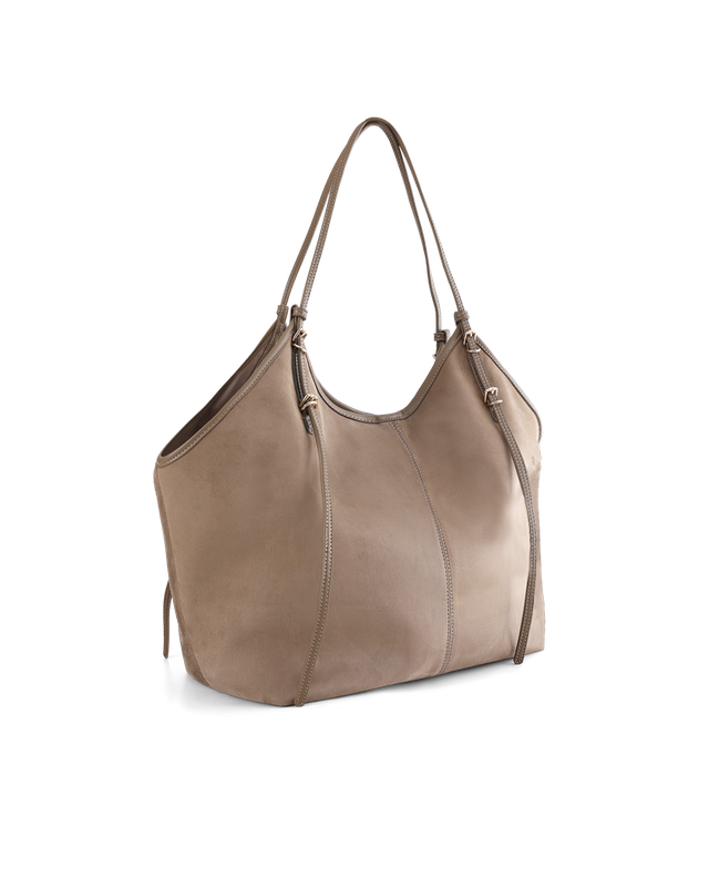Cassandra Shoulder Bag - Fossil Suede