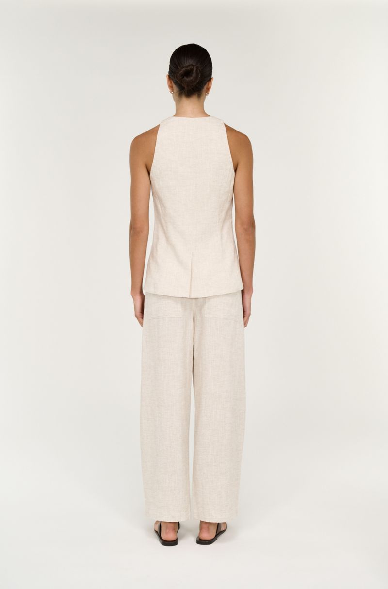 Neve Linen Long Line Vest