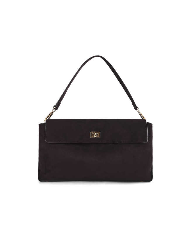 Vela Shoulder Bag - Dark Chocolate Suede