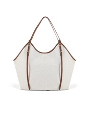 Cassandra Shoulder Bag - Cream Linen - Tan
