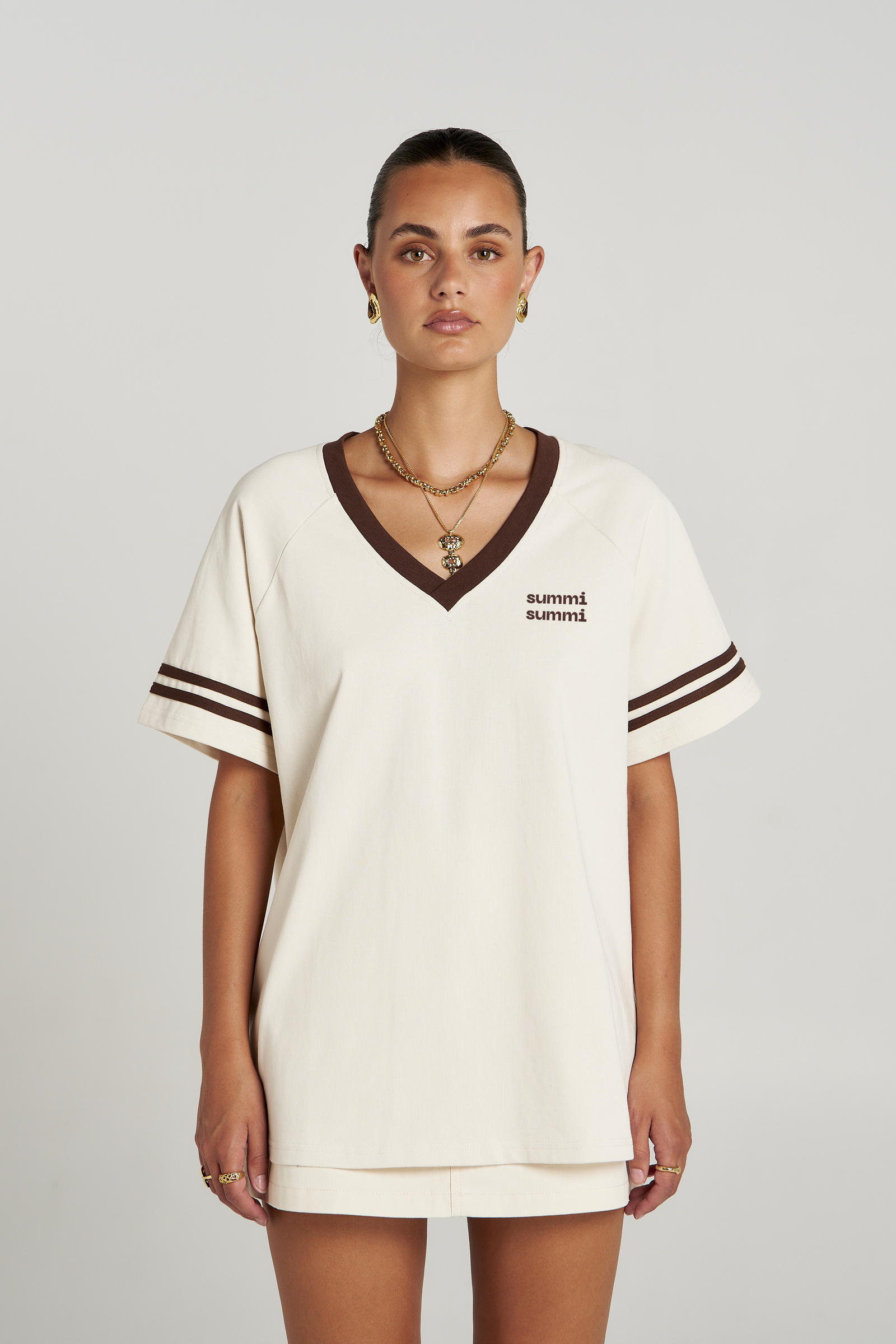 Reverie V Neck - Vanilla Espresso