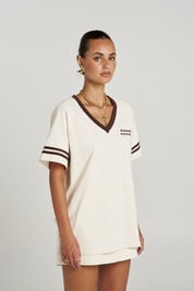 Reverie V Neck - Vanilla Espresso