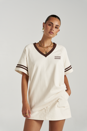 Reverie V Neck - Vanilla Espresso