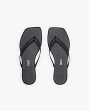 Square Toe Lily Leather Sandal Black