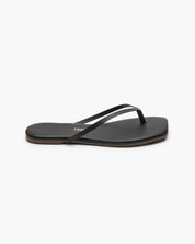 Square Toe Lily Leather Sandal Black
