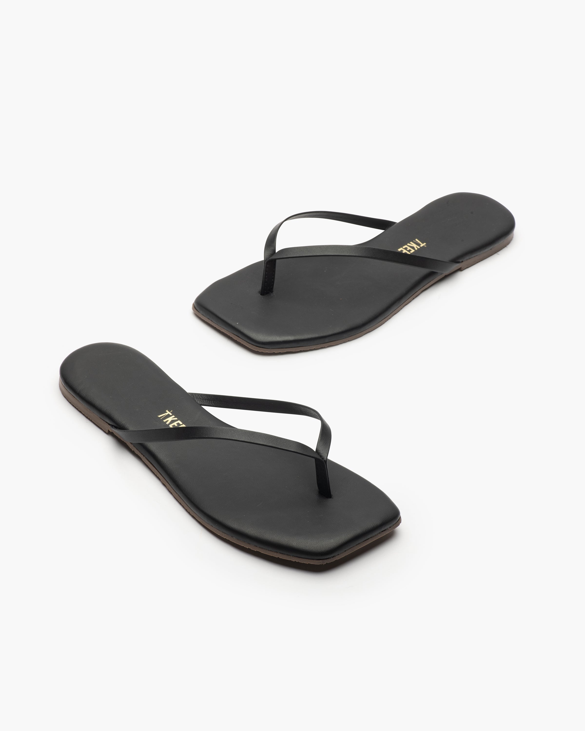Square Toe Lily Leather Sandal Black