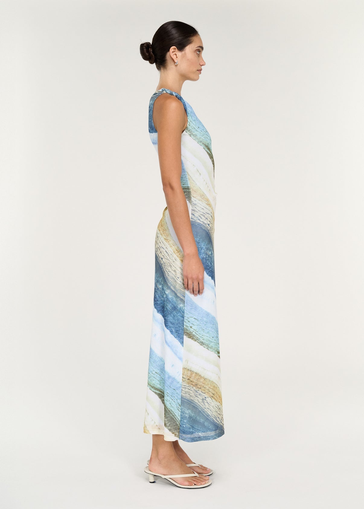 Zelie Mesh Midi Dress - Ocean Blue