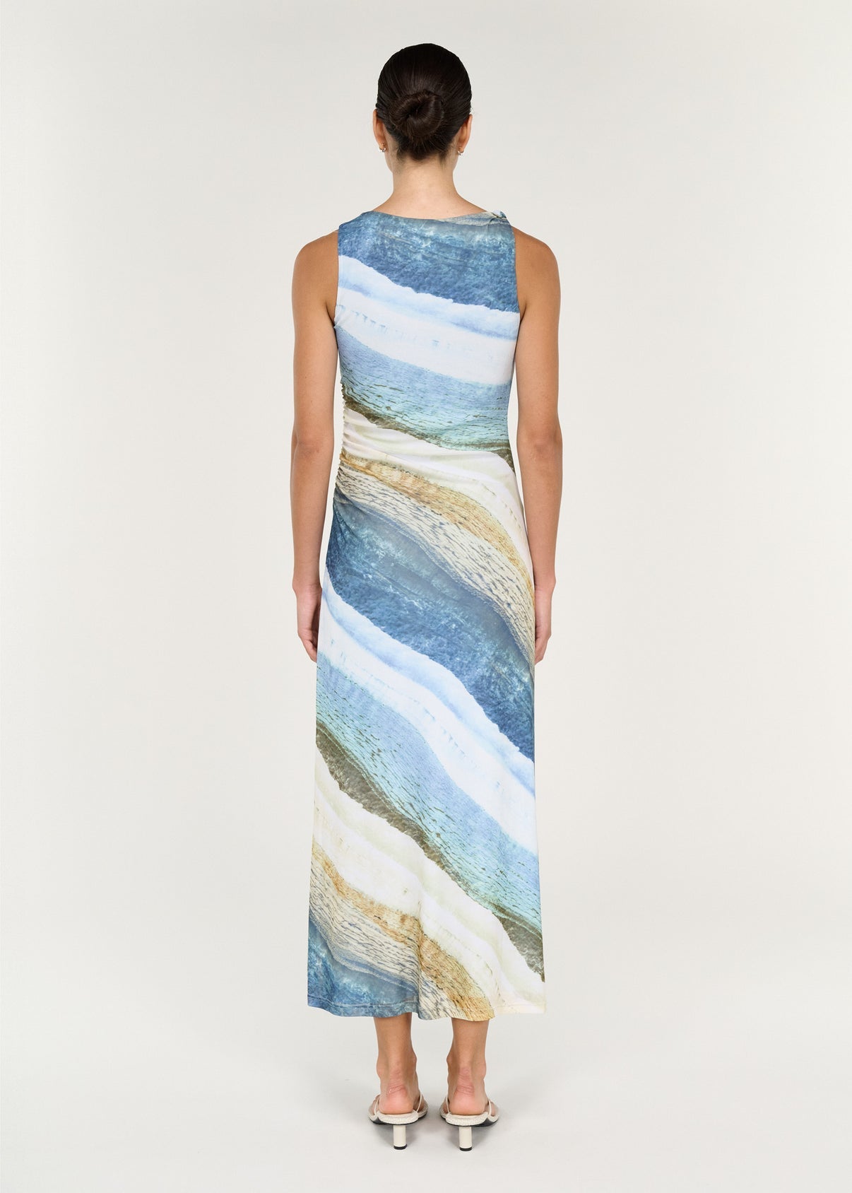 Zelie Mesh Midi Dress - Ocean Blue