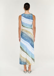 Zelie Mesh Midi Dress - Ocean Blue